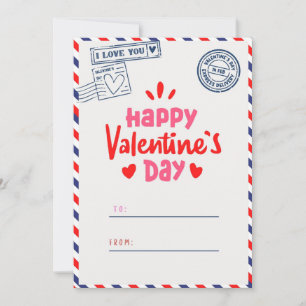 Love Mail Happy Valentine's Day Typography Holiday Card