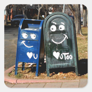love mailboxes : i heart you square sticker