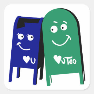 love mailboxes : i love you square sticker