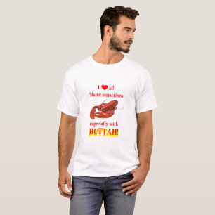 Love Maine Attractions - Lobster & Butter T-Shirt