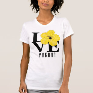 LOVE Makaha Hawaii Yellow Hibiscus (front print) T-Shirt