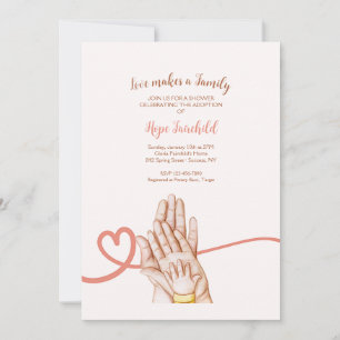 Love Makes A Family Adoption Shower Invitation