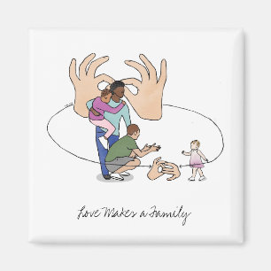 Love Makes a Family ASL Magnet