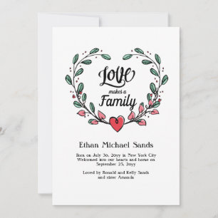 Love Makes a Family Heart Photo Announcement