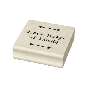 Love Makes a Family - Parenting Adoption Foster Rubber Stamp