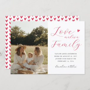 Love Makes A Family Photo Adoption Birth Announcement