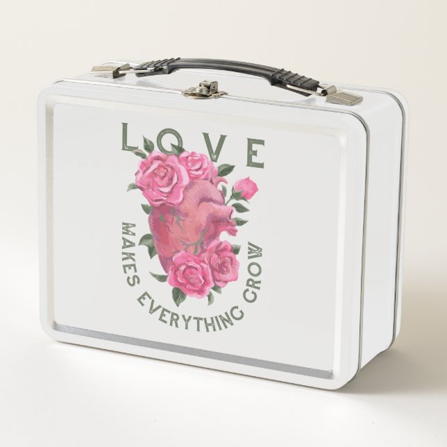 Love makes everything grow    metal lunch box (Front)