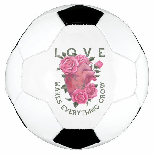 Love Makes Everything Grow – Romantic Floral Art  Football (Front)