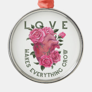 Love Makes Everything Grow – Romantic Floral Art  Metal Tree Decoration