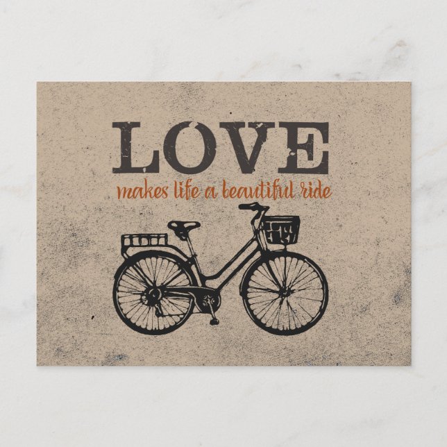 Love Makes Life a Beautiful Ride Postcard (Front)