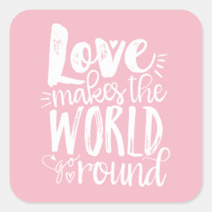 Love Makes the World Go Round Stickers