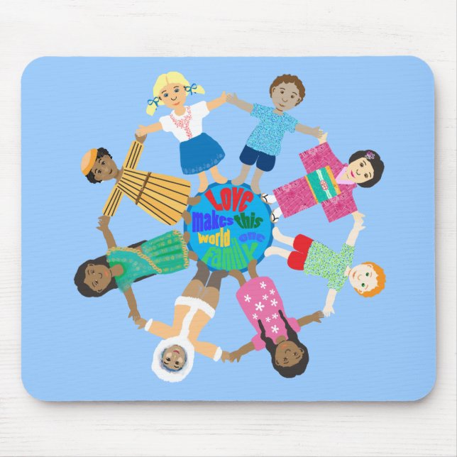 Love makes this world one family mouse mat (Front)