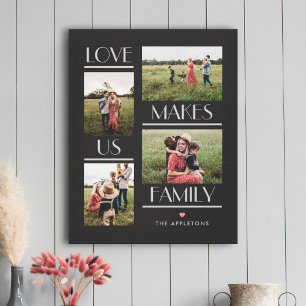 Love Makes Us Family Editable Colour Wrapped Canva Canvas Print