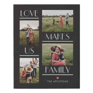 Love Makes Us Family Editable Colour Wrapped Faux Canvas Print