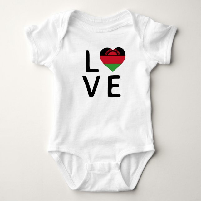 Love - Malawi Flag Baby Bodysuit (Front)