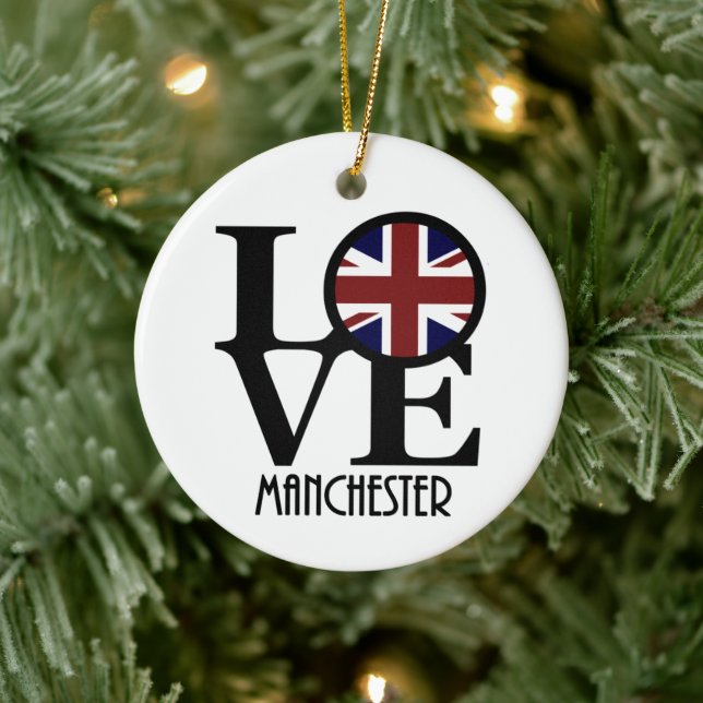 LOVE Manchester England Ceramic Tree Decoration (Tree)