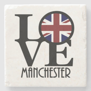 LOVE Manchester England Stone Coaster
