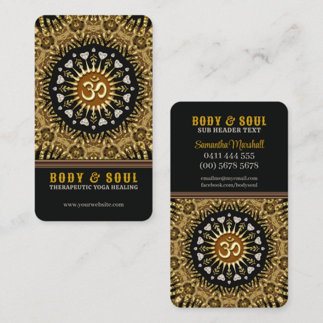 Love Mandala Healing Earth Batik Yoga Business Card (Front/Back)