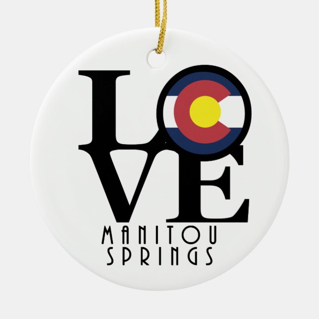 LOVE Manitou Spring Ceramic Tree Decoration (Front)