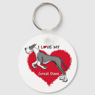 Love Mantle Great Dane Key Ring