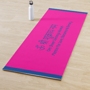 Love Mantra Sanskrit Pink Yoga Matt Mat