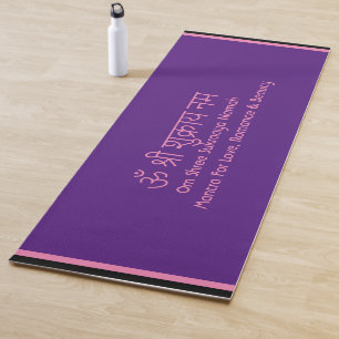 Love Mantra Sanskrit Pink Yoga Matt Yoga Mat