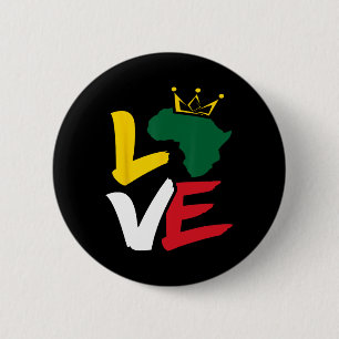Love Map African American Black History Month Men 6 Cm Round Badge