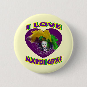 Love Mardi Gras 6 Cm Round Badge