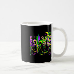 Love Mardi Gras Beads For Women Funny Carnival Par Coffee Mug