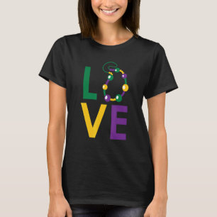 Love Mardi Gras Carnival Mask New Orleans Louisian T-Shirt