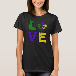 Love Mardi Gras Fat Tuesday Fleur De Lis Carnival T-Shirt