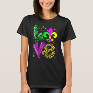 Love Mardi Gras Fleur De Lis Leopard New Orleans G T-Shirt