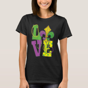 Love Mardi Gras Party Tuesday Parade Festival Girl T-Shirt
