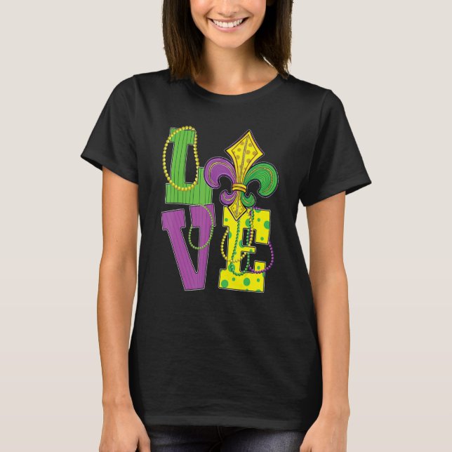 Love Mardi Gras Party Tuesday Parade Festival Girl T-Shirt (Front)