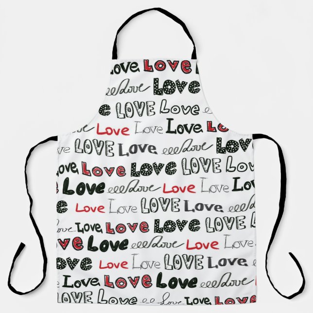 Love Marker Texture Seamless Background Apron (Front)