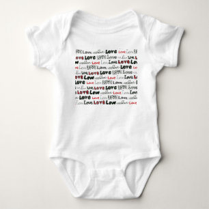 Love Marker Texture Seamless Background Baby Bodysuit
