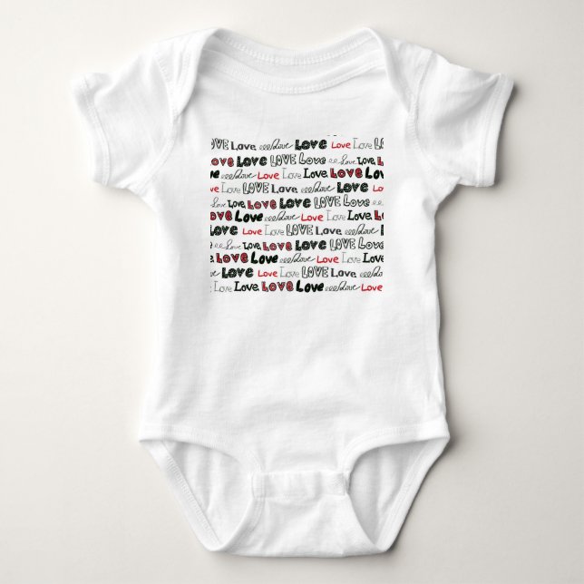 Love Marker Texture Seamless Background Baby Bodysuit (Front)