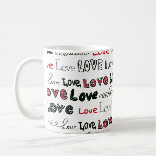 Love Marker Texture Seamless Background Coffee Mug