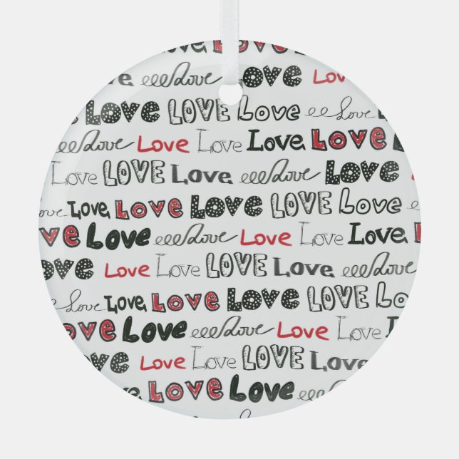 Love Marker Texture Seamless Background Glass Tree Decoration (Front)