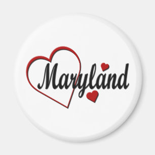 Love Maryland Hearts Magnet