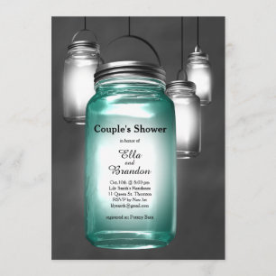 Love Mason Jars Couple's Shower Invitation