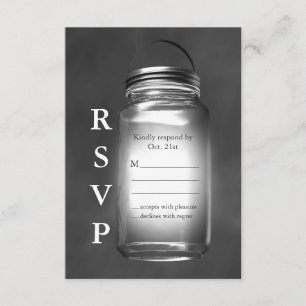 Love Mason Jars on Chalkboard RSVP