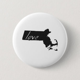 Love Massachusetts 6 Cm Round Badge