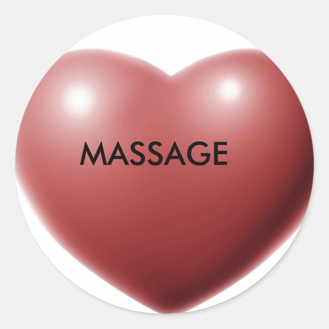 Love MASSAGE Classic Round Sticker (Front)