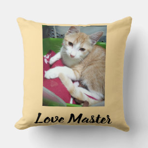 Love Master Cat Quote Humour Photo Cushion