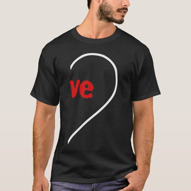 Love Matching Couple Valentine’s Day Cute Heart T-Shirt (Front)