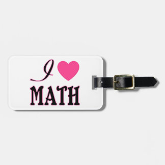 Love Math Pink Heart Logo Luggage Tag