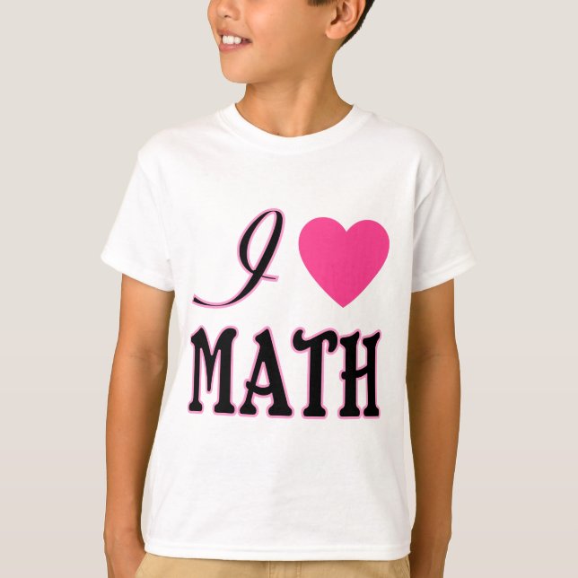 Love Math Pink Heart Logo T-Shirt (Front)