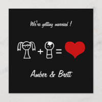 'Love mathematics' wedding invitation card