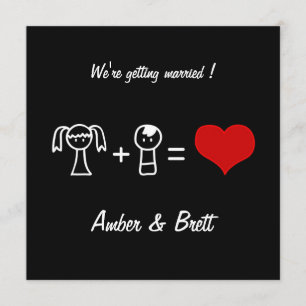 'Love mathematics' wedding invitation card